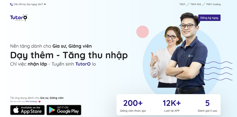 nền tảng gia sư online tutoro