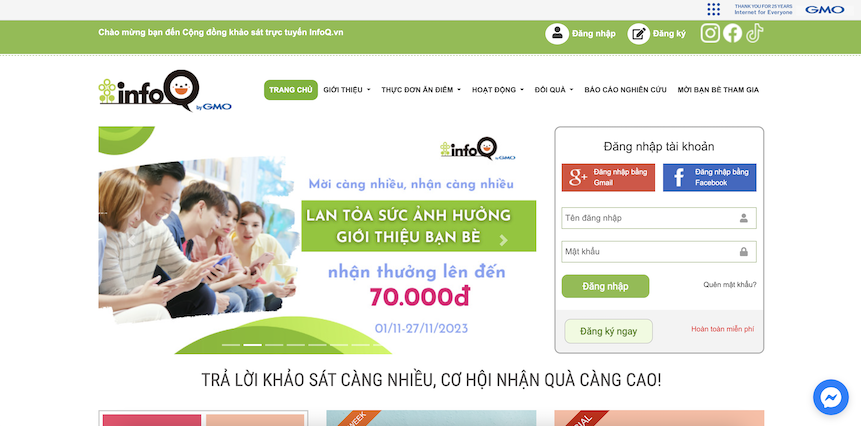 khảo sát kiếm tiền infoq